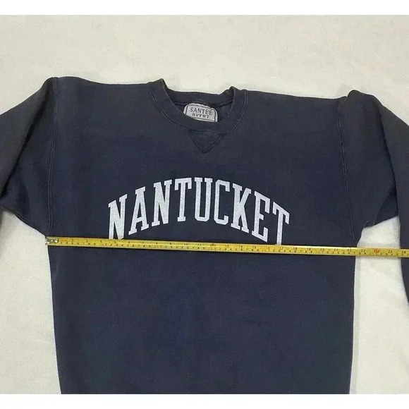 Vintage Nantucket Crewneck Santee Heavyweight Sweatshirt Blue L Thick Retro Y2K - Picture 3 of 5